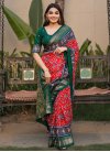 Bottle Green and Red Designer Contemporary Saree For Ceremonial - 2