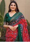 Bottle Green and Red Designer Contemporary Saree For Ceremonial - 3