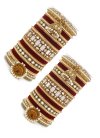 Glorious Gold and Maroon Beads Work Bangles - 2