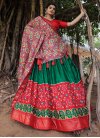Dola Silk Green and Red Print Work Trendy Lehenga Choli - 2