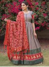 Print Work Readymade Classic Gown - 2