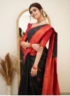 Black and Red Woven Work Designer Contemporary Style Saree - 2