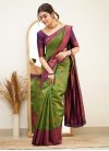 Lichi Silk Olive and Purple Traditional Designer Saree - 3