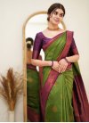 Lichi Silk Olive and Purple Traditional Designer Saree - 2