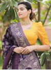 Chanderi Silk Thread Work Purple and Yellow Trendy Designer Lehenga Choli - 1