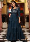 Cotton Embroidered Work Readymade Floor Length Gown - 2