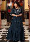 Cotton Embroidered Work Readymade Floor Length Gown - 1