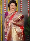 Purple and Red Woven Work Designer Contemporary Style Saree - 3