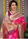 Purple and Rose Pink Woven Work Traditional Designer Saree - 3