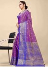 Banarasi Silk Blue and Purple Woven Work Designer Contemporary Style Saree - 2