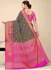 Black and Rose Pink Banarasi Silk Traditional Designer Saree - 3