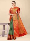 Green and Red Banarasi Silk Designer Contemporary Style Saree - 2