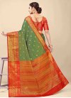 Green and Red Banarasi Silk Designer Contemporary Style Saree - 3
