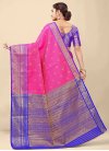 Blue and Rose Pink Designer Contemporary Style Saree For Ceremonial - 2