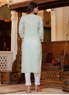 Embroidered Work Turquoise and White Readymade Salwar Kameez - 3