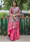 Kanjivaram Silk Grey and Rose Pink Traditional Designer Saree For Ceremonial - 1