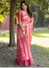 Organza Woven Work Rose Pink and Salmon Designer Contemporary Style Saree - 2