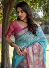 Firozi and Rose Pink Woven Work Traditional Designer Saree - 2