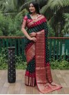 Bottle Green and Red Designer Traditional Saree - 3