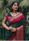 Bottle Green and Red Designer Traditional Saree - 1