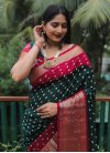 Bottle Green and Red Designer Traditional Saree - 2