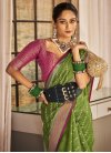 Woven Work Green and Rose Pink Trendy Classic Saree - 3