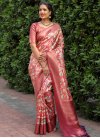 Banarasi Silk Digital Print Work Beige and Hot Pink Designer Contemporary Style Saree - 2
