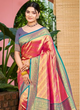 Kanjivaram Silk Woven Work Classic Saree in Multi Colour
