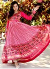 Rose Pink and White Digital Print Work Readymade Designer Gown - 2