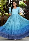 Blue and Firozi Readymade Floor Length Gown - 1