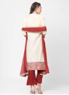 Off White and Red Readymade Designer Salwar Suit - 1