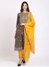 Brown and Mustard Cotton Readymade Designer Salwar Suit - 3