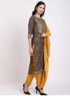 Brown and Mustard Cotton Readymade Designer Salwar Suit - 1