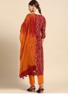 Orange and Red Digital Print Work Readymade Salwar Suit - 1