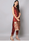 Jacquard Silk Readymade Designer Salwar Suit For Festival - 3