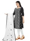 Embroidered Work Black and White Trendy Straight Salwar Kameez - 1