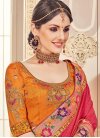 Banarasi Silk Orange and Rose Pink Embroidered Work Contemporary Style Saree - 2
