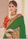 Green and Red Trendy Saree - 1
