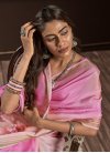 Handloom Silk Peach and Pink Designer Contemporary Style Saree - 2