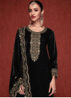 Embroidered Work Velvet Pant Style Designer Salwar Suit - 2