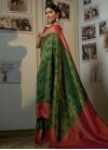 Bottle Green and Rose Pink Woven Work Designer Traditional Saree - 1
