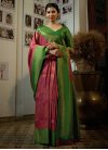 Woven Work Green and Salmon Designer Traditional Saree - 1