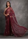 Faux Georgette Embroidered Work Trendy Classic Saree - 3