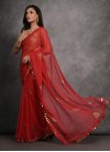 Faux Georgette Embroidered Work Designer Contemporary Style Saree - 3