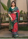 Dola Silk Green and Red Traditional Designer Saree - 3