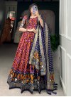 Digital Print Work Tussar Silk Readymade Long Length Gown - 2