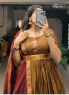 Crimson and Gold Readymade Floor Length Gown - 2