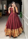 Cotton Blend Readymade Designer Gown For Festival - 1