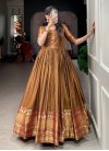 Cotton Blend Readymade Long Length Gown - 1