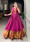 Cotton Blend Readymade Classic Gown For Festival - 2